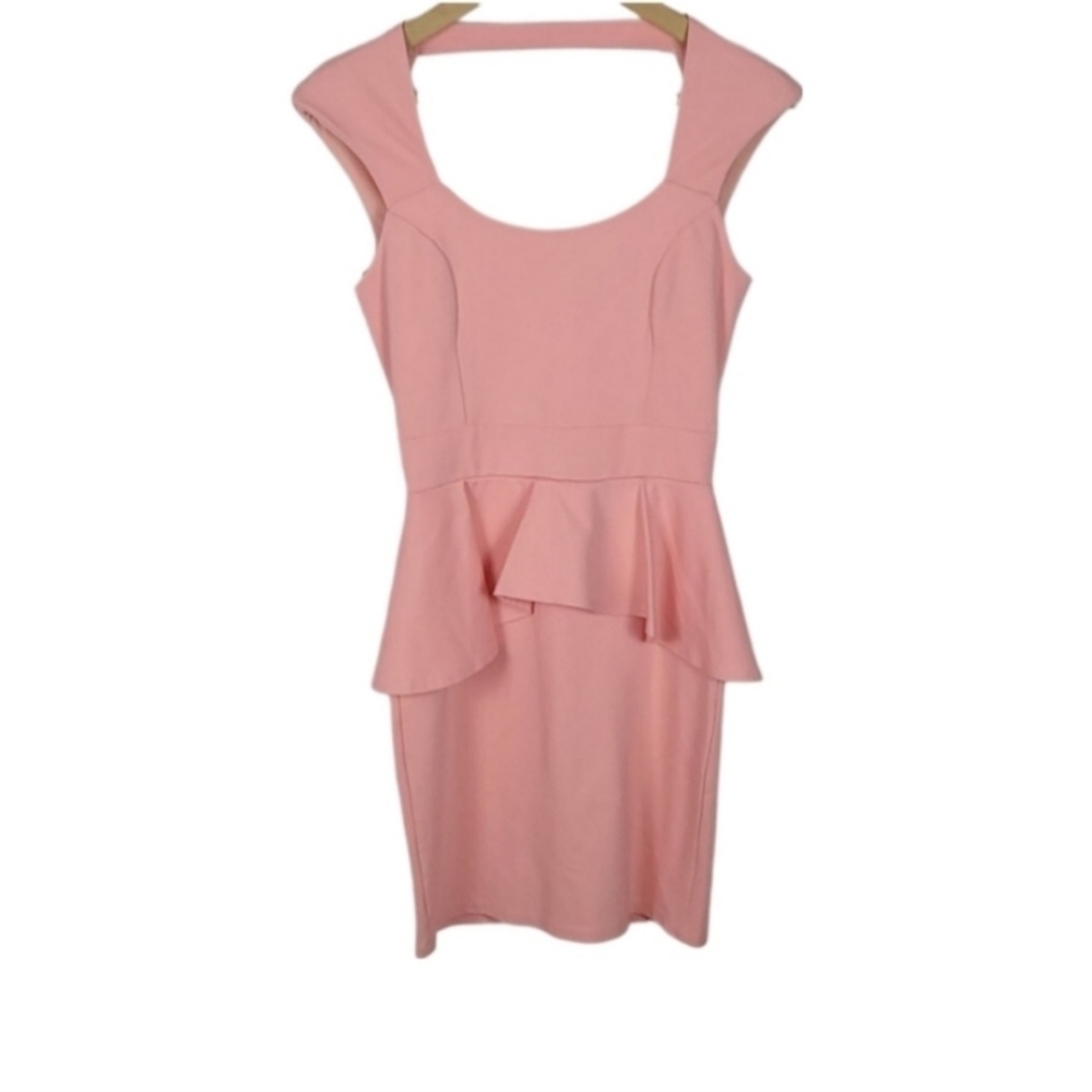 Y2K Coquette Party Dress Pink Ruffle Bodycon Going Out Vintage Retro Mini, S